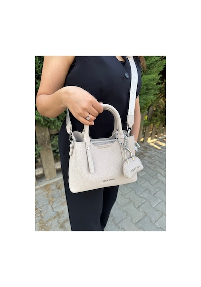 Just Polo Kadın Orta Boy Ayarlanabilir Askılı Lüks El & Omuz Çantası Shoulder Bag Ebat : 28 X 20 Cm Taş 10533889