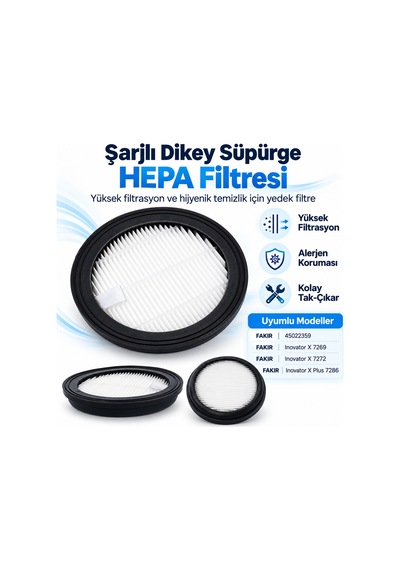 Fakir Inovator X 7269 Dikey Şarjlı Süpürge İle Uyumlu Hepa Filtre