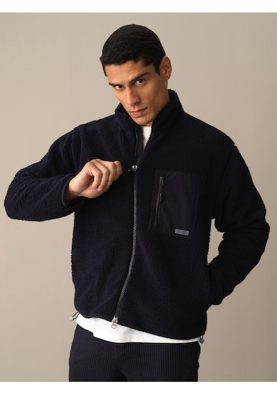 Xint Lacivert Oversize Dik Yaka Kuzu Mont 195041