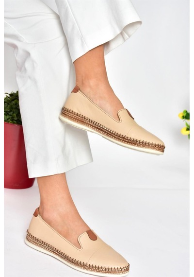 Fox Shoes P555000103 Ten Hakiki Deri Günlük Kadın Ayakkabı Ten