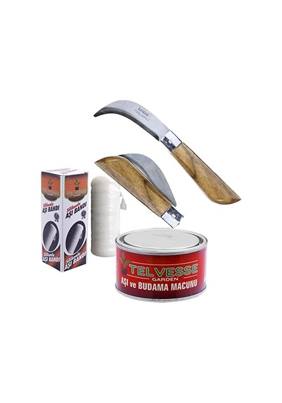 Telvesse Bayram Aşı Bıçağı 22 Cm No:3 + Aşı Macunu + Aşı Bandı 3'lü Paket