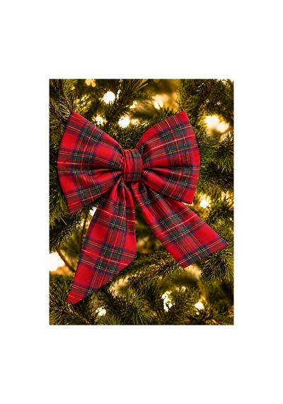 Mini Boy Ekose Kumaş Fiyonk Yılbaşı Çam Ağacı Süsü Dekoratif Kurdele Noel Ve Yeni Yıl Süsü 16 Cm Kırmızı - 943763630