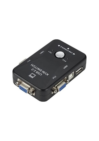 2 Port USB KVM Switch 2 PC Kasa Tek Kontrol Çoklu VGA