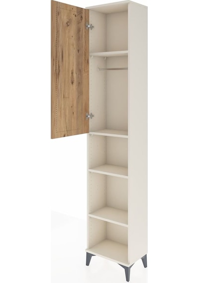 Arges Dolap 4 Raflı Tek Kapaklı Tek Askılı 44x30x221 Aytaşı-çam Aytaşı