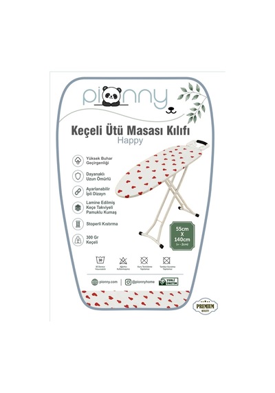 Pionny Keçeli Ütü Masası Kılıfı - 55x140 Cm - Happy Çok Renkli