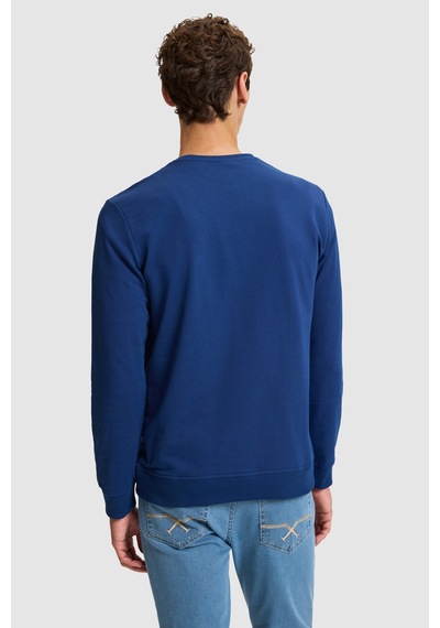 U.S. Polo Assn. Erkek İndigo Bisiklet Yaka Regular Fit Basic Sweatshirt 50333273-vr028 Indigo