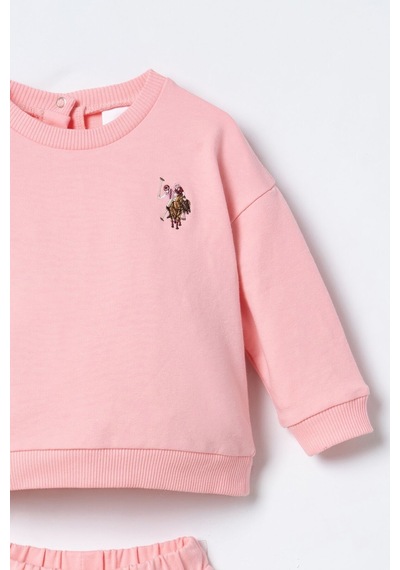 U.S. Polo Assn. Nakışlı Kız Bebek Turuncu Uzun Kol Pijama Takım Usb3245-c-v1 Usb3245-c-v1