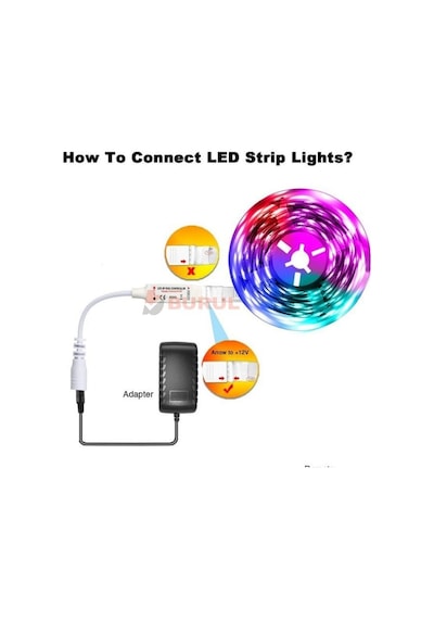 Rgb Şerit Led Işık 256 Renk Bluetooth Kontrol Set 2.5 Metre