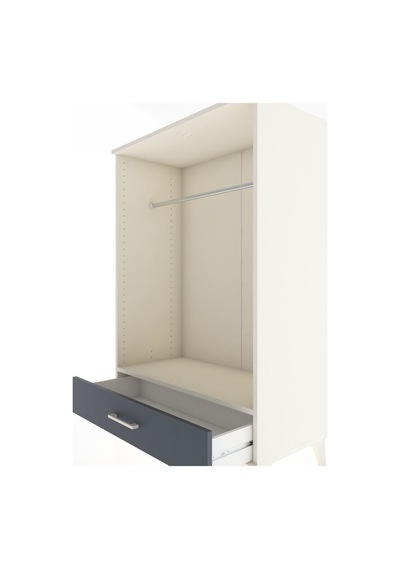 Hyperion Dolap Tek Raflı Tek Çekmeceli Tek Askılı 88x44x134 Aytaşı-antrasit Aytası