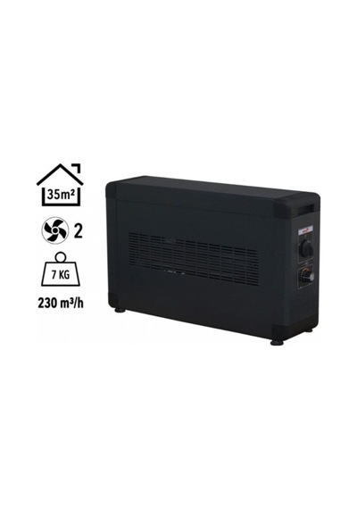 Board 3000w Monofaze Elektrikli Fanlı Isıtıcı Siyah Füme