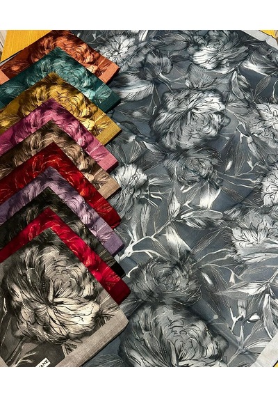 Siyane Scarf Lotus Desen Eşarp 01 mor