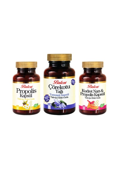 Balen Cörekotu Yağı Kapsül+Propolis Kapsül+Kudret Narı Kapsül