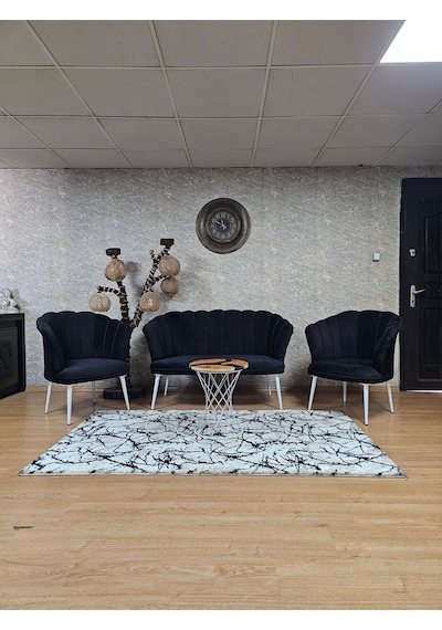 Zafir Papatya Çay Seti Koltuk Takımı Beyaz Boyalı Sivriltme Ayak, Balkon, Salon, Ofis, Cafe Koltuk Takımı Siyah Zafir Papatya Çay Seti Koltuk Takımı Beyaz Boyalı Sivriltme Ayak, Balkon, Salon, Ofis, Cafe Koltuk Takımı Siyah