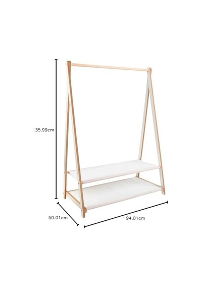 Tarzda Elbise Askısı Elbise Çubuklu Ve 2 Metal Raflı 92 X 173 X 41 Cm G X Y X D Krem Beyaz Hsr07w Çok Renkli