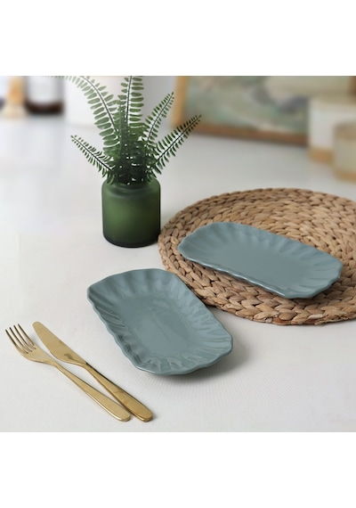 Keramika Yeşil Sirius Kayık Tabak 23 Cm 2 Adet 326