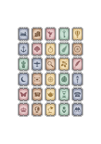 30 Adet Vintage Efemera Ve Obje Sticker Seti - Defter Ajanda Valiz İçin Çok Renkli