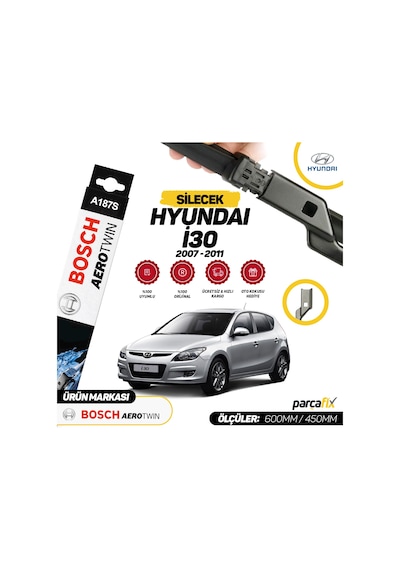 Hyundai İ30 Bosch Aerotwin A187S Silecek Takımı 2007-2011