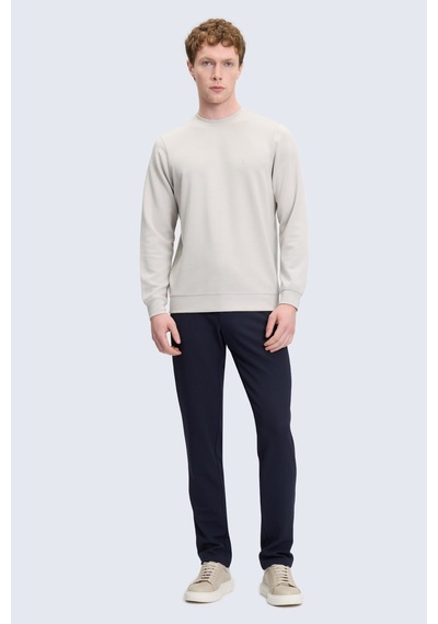 Hatemoğlu Gri Regular Fit Bisiklet Yaka Sweatshirt