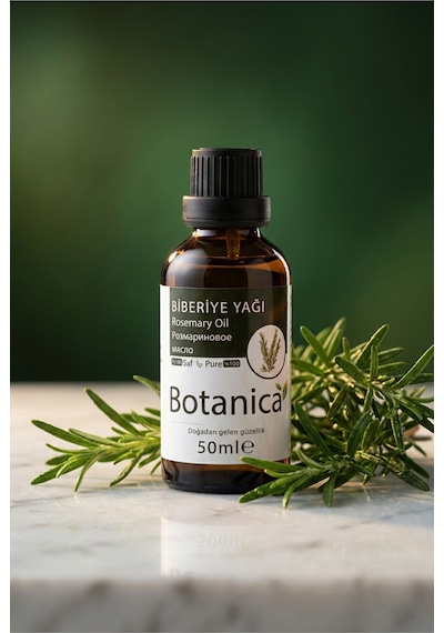 Botanica %100 Saf Biberiye Yağı Saç Bakım Kürü Kepek Önleyici Canlandırıcı Doğal Uçucu Bitkisel 50 Ml 50 ML