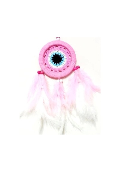 Pembe Dream Catcher Pembe Ve Beyaz Kuş Tüylü Düş Kapanı El Yapımı Duvar Süsü