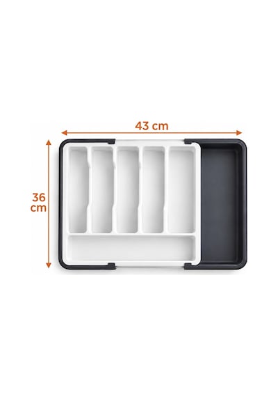 Ayarlanabilir Sürgülü Çekmece İçi Kaşıklık 32-54 Cm,büyük Boy Bölmeli Düzenleyici Sert Plastik Gri