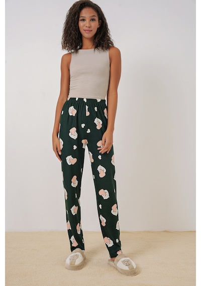 Bigdart 4323 Desenli Pijama Altı - Y. Zümrüt Yeşili
