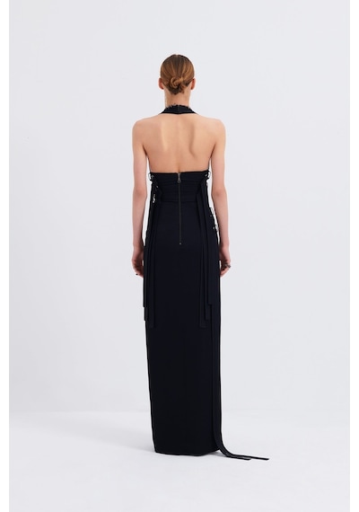 Fashion Cocktail Kemerli Püsküllü Yırtmaçlı Gotik Uzun Gece Abiye Mezuniyet Düğün Elbise Siyah Fashion Cocktail Kemerli Püsküllü Yırtmaçlı Gotik Uzun Gece Abiye Mezuniyet Düğün Elbise Siyah