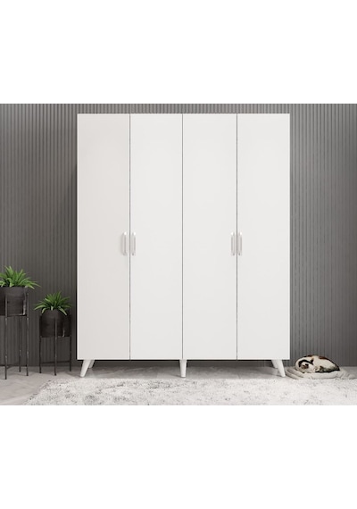 Duke 4 Kapaklı Ayakkabılık Beyaz 160 Cm M2