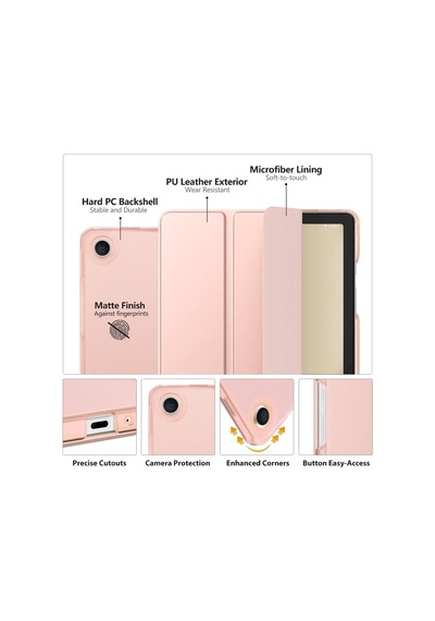 Samsung Galaxy Uyumlu Tab A9 Plus X210 X213 X215 X217 Kılıf New Pu Deri Smart Standlı Case Uyku Modlu