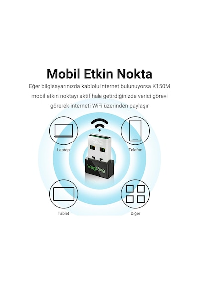150mbps 2.4ghz Kablosuz Wi-fi Alıcı Verici Nano Usb Adaptör