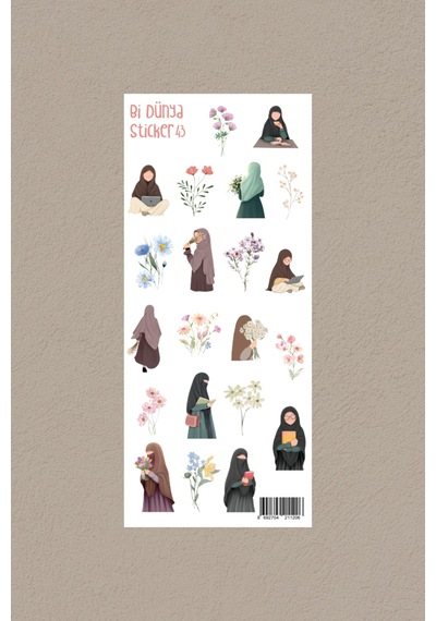 M43 Mümin Kız İslami Sticker Seti Çok Renkli