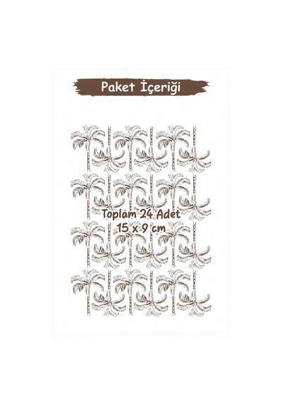 MSticker Palmiye Ağacı Şeffaf Uygulaması Kolay Duvar Cam Sticker Seti