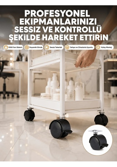 Ers Zemin Korumalı Kilitli Ayak Tekerlek Seti 6 Cm Çok Renkli