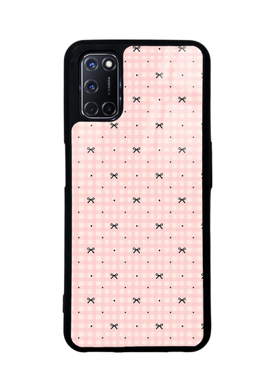 Oppo A52 Pink Coquette Pattern Tasarımlı Glossy Telefon Kılıfı Pembe