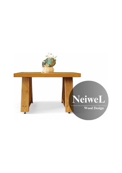 Neiwel Varen Doğal Ahşap Ofis Sehpa-60-60 Açık Ceviz