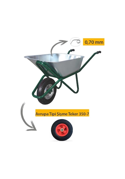 Kanat Pro Galvanizli Demonte El Arabası 0.70 Mm Sac