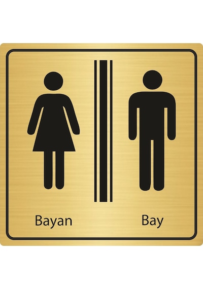 Bay Bayan Wc Yazısı 15*15Cm Metal Sy04