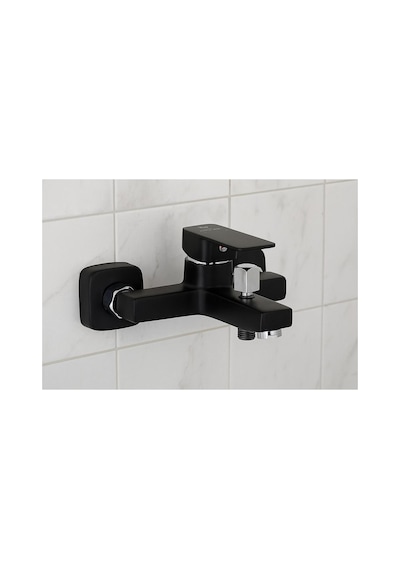 Rena Design Kare Siyah Banyo Bataryasi Ağir Prinç Gövde Yüksek Kalite Musluk Köşeli Şik Modern Tasarim