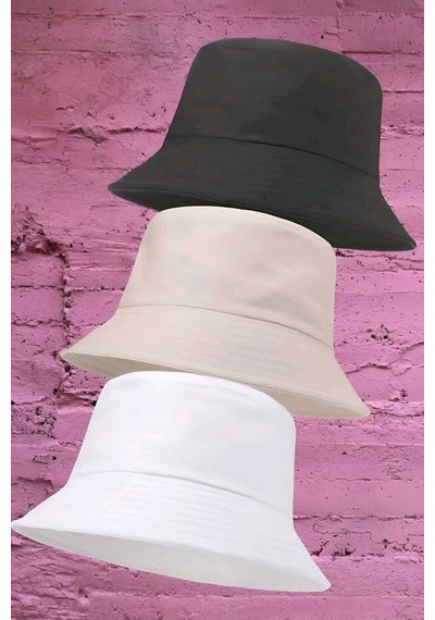Tezzgelsin Unisex Uv Korumalı Pamuku Bucket Şapka Siyah Bej Beyaz
