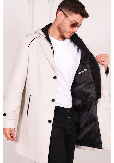 Plt8401 Dewberry Erkek Palto-Açık Desenli Bej-Açık Desenli Bej Açık Bej