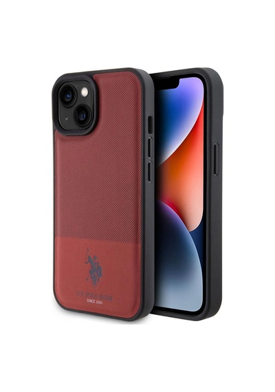 Apple iPhone Uyumlu 15 Kılıf U.s. Polo Assn.  Lisanslı Suni Deri Arka Yüzey Baskı Logolu Örgü Desenl