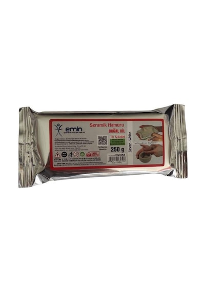 Seramik Hamuru Doğal Kil 250 Gr Beyaz Kil Hamuru 1 Adet