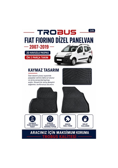Trobus Fiat Fiorino Dizel Panelvan 2007-2019 2d Havuzlu Paspas 2 Parça