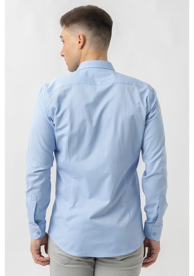 White Stone Aarberg G2424 Regular Fit Pamuklu Likralı Gömlek Mavi-mavi Mavi