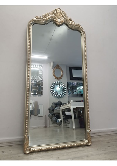 Ayna Denizi Princess Great Shiny Gold Model Platin Altın Renk Dekoratif Boy Aynası Platin Altın