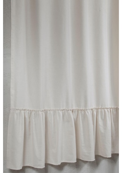 Naturel Bohem French Stil Fırfırlı Perde Krem