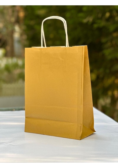 1.kalite 18x8x24cm 1 Li Yağ Yeşili Renkli Kraft Kağıt Çanta Hediye Poşeti Hediye Paketi Kraft Çanta