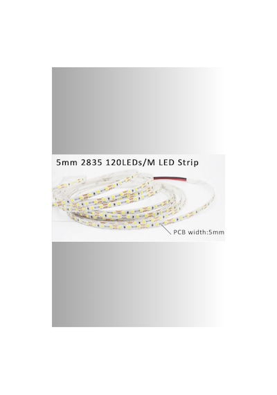 12 Volt 2835 Şerit Led 5 Mm Beyaz Metrede 120 Led 5 Metre