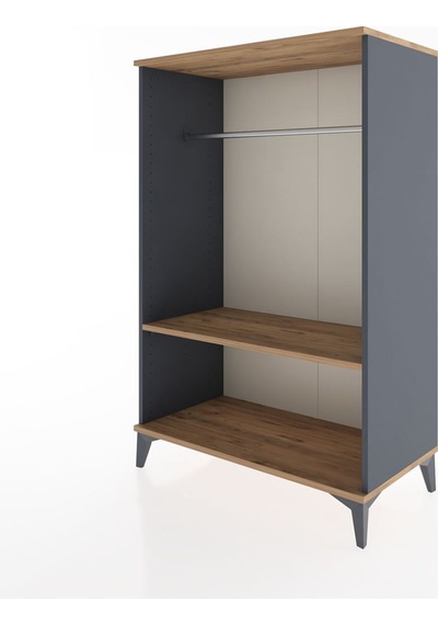 Hyperion Dolap Tek Raflı Tek Askılı 88x44x134 Antrasit-çam Antrasit