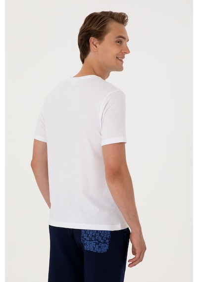 U.S. Polo Assn. Erkek Regular Fit Bisiklet Yaka Beyaz Tişört 50300261-VR013